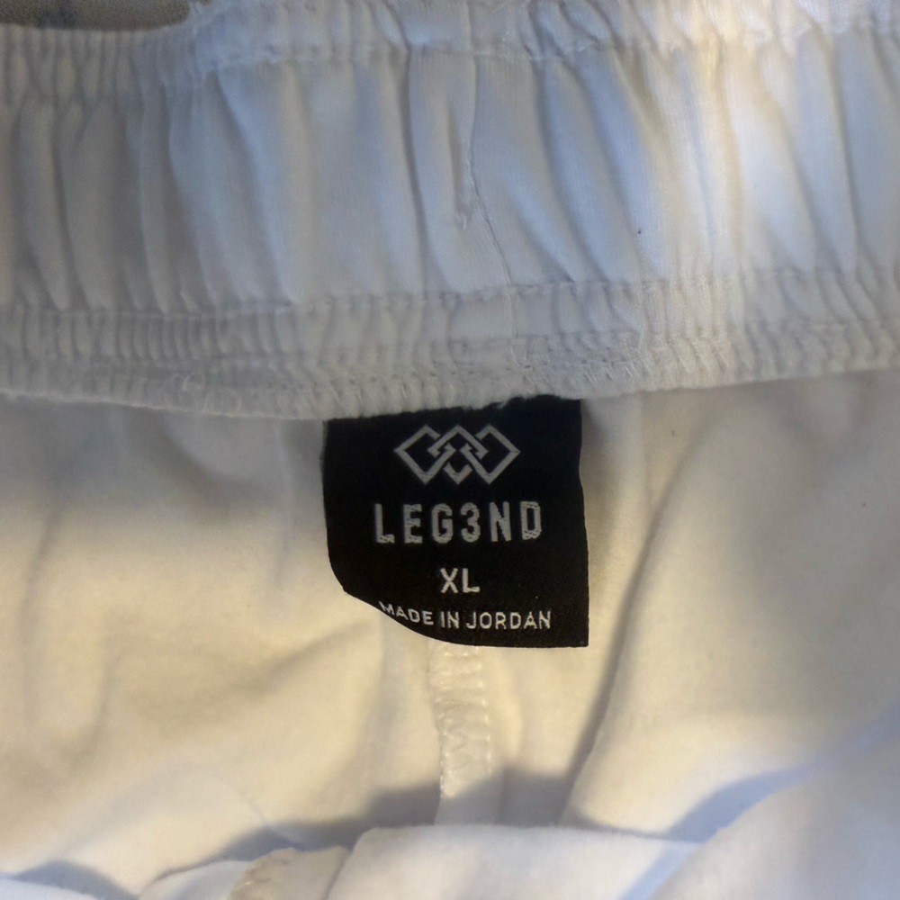 Men's White Athletic Joggers with Contrast Drawstring - Picture 7 of 9